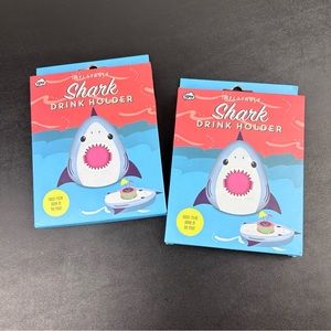 Inflatable Shark Drink Holder Lot of 2 Pool Floatie